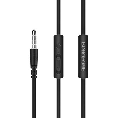 Навушники BOROFONE BM37 Noble sound wire control earphones with mic Black BM37B фото