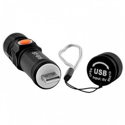 Ліхтарик-ручний АКБ вбудований,діод T6,USB,довж.-11см,метал. корп."X-Balong" BL515-T6 00000064487 фото