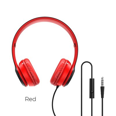 Навушники BOROFONE BO5 Star sound wired headphones Red BO5R фото