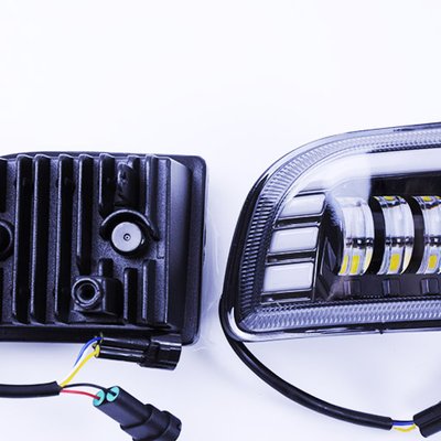 Додаткові LED фари - Chevrolet Lacetti 45W+DRL Біла металевий корпус+крипленя "ЛІДЕР" 00000063398 фото