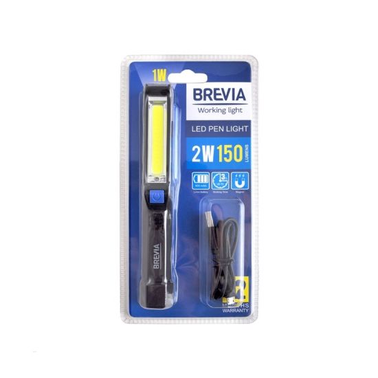 Переноска діодна 2W COB/150 lm +1W L=165 D=25/900mAh/microUSB Brevia Led Pen Light 11220//магніт 00000058129 фото