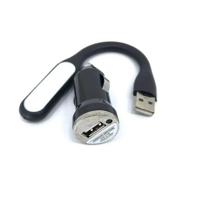 AЗП 12/24V 1USB + USB фонарик (гибкий) IDC-008 00000063322 фото