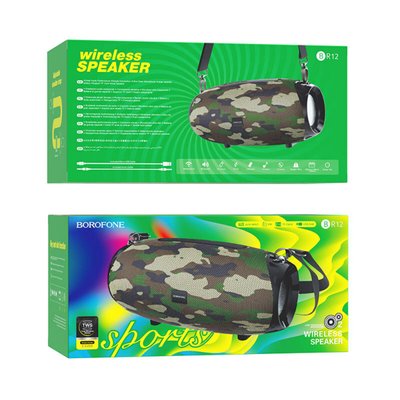 Портативна колонка BOROFONE BR12 Amplio sports wireless speaker Camouflage Green BR12CG фото