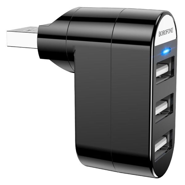USB HUB Borofon DH3 (Чорний) 00000063219 фото