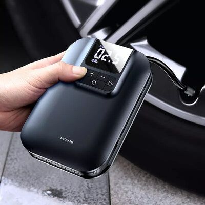 Автомобільний насос Usams US-ZB215 Mini Car Air Pump 5000mAh Black CQBZB21501 фото