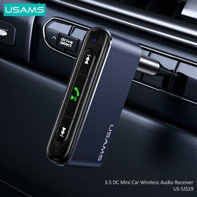 Bluetooth ресивер Usams US-SJ519 3.5DC Mini Car Wireless Audio Receiver BT5.0 Grey SJ519JSQ01 фото